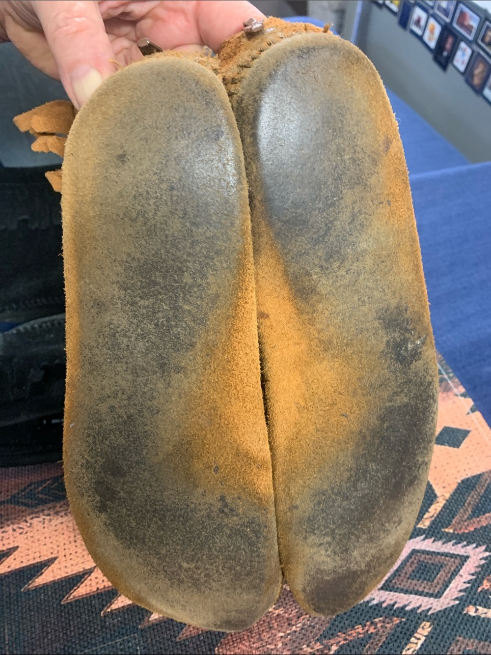 Minnetonka Fringe Moccasins in Tan and Black - Picture 11 of 11